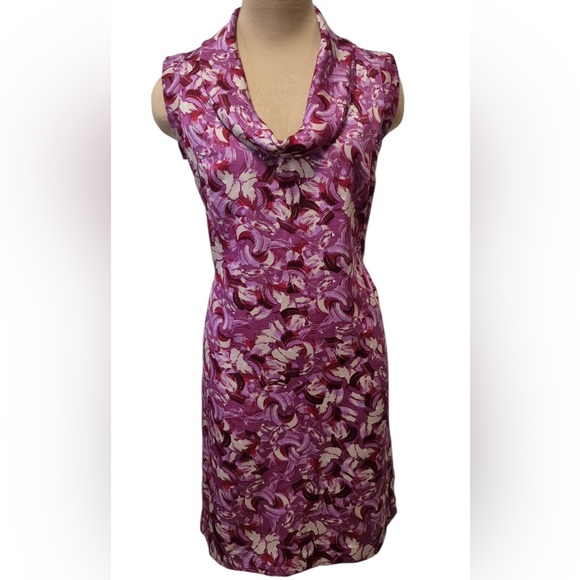 Ann Taylor Loft Dresses & Skirts - LOFT Pink and White Floral Cowl Neck Mini Dress